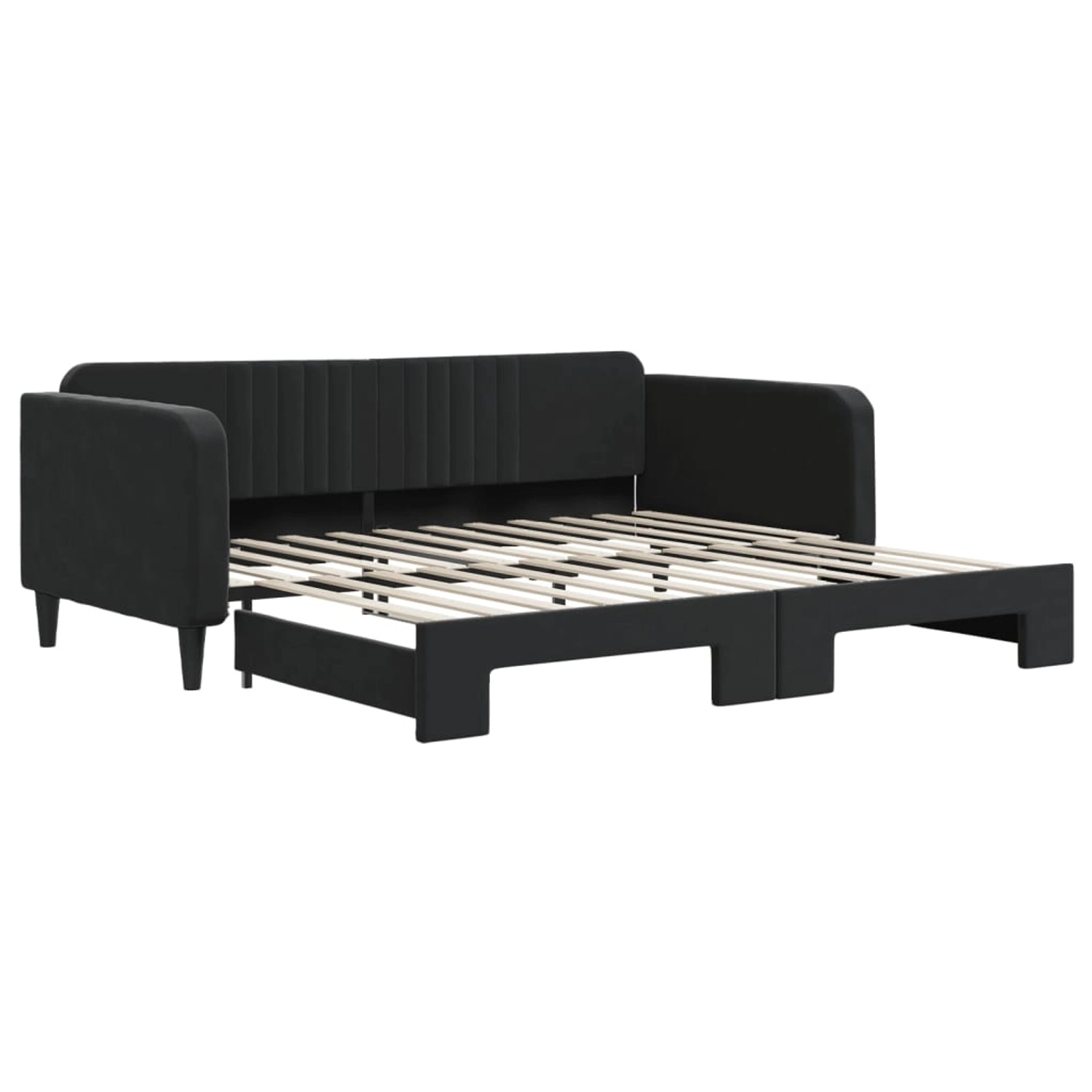vidaXL Tagesbett Ausziehbar Schwarz 100x200 cm Samt1898352 günstig online kaufen