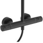 Ideal Standard Ceratherm T25+ Brausegarnitur in Schwarz Matt, Detailaufnahme des Thermostats.