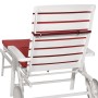 Beautissu Loft RL Rollliegenauflage 200x60 Rot auf Gartenliege, Befestigungsband sichtbar.