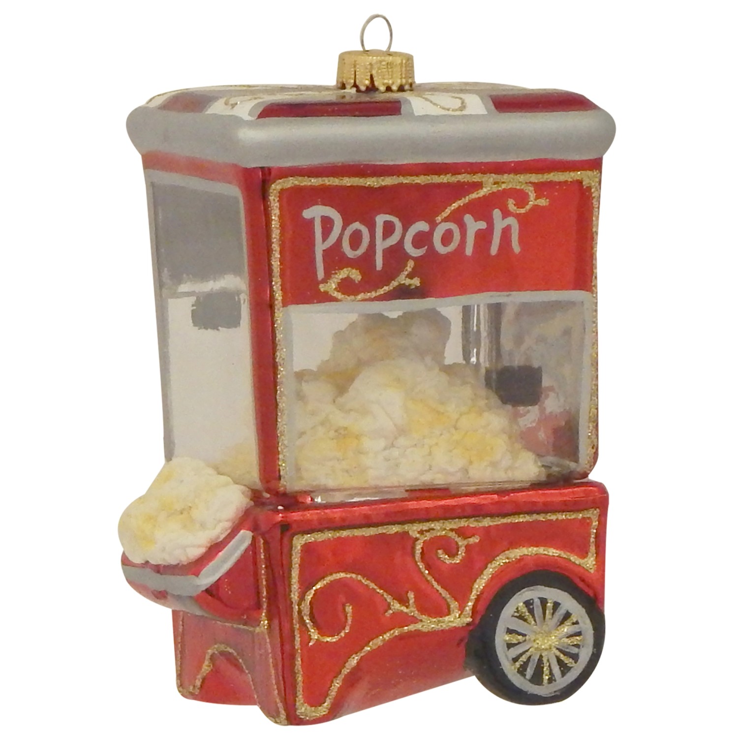 Krebs Glas Lauscha Weihnachtsornament Popcorn 1-tlg. 13cm