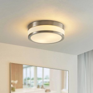 Lindby Deckenlampe Flavi 9620634 Spritzwassergeschützt Modern in Alu aus Metall 2-flammig E27 Badezimmerleuchte