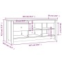 vidaXL Schuhschrank Weiß 110x38x45,5 cm Massivholz Kiefer 814595_10