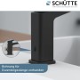 Schütte Waschtischarmatur Raven, schwarz-matte Armatur für Waschbecken mit Exzentergarnitur.