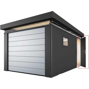 Biohort Zusatztür, dunkelgrau-metallic, für CasaNova Gartenhaus, rechte Ausführung.