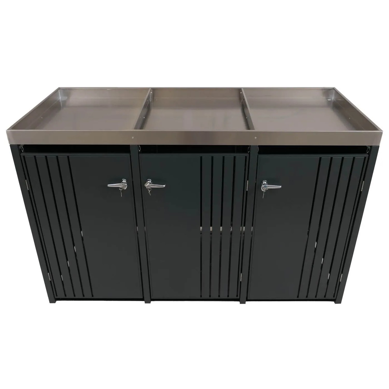 Proregal 3er-Mülltonnenverkleidung Mit Pflanzkasten HxBxT 125x196x84 cm Anthrazit Mülltonne 75kg_7