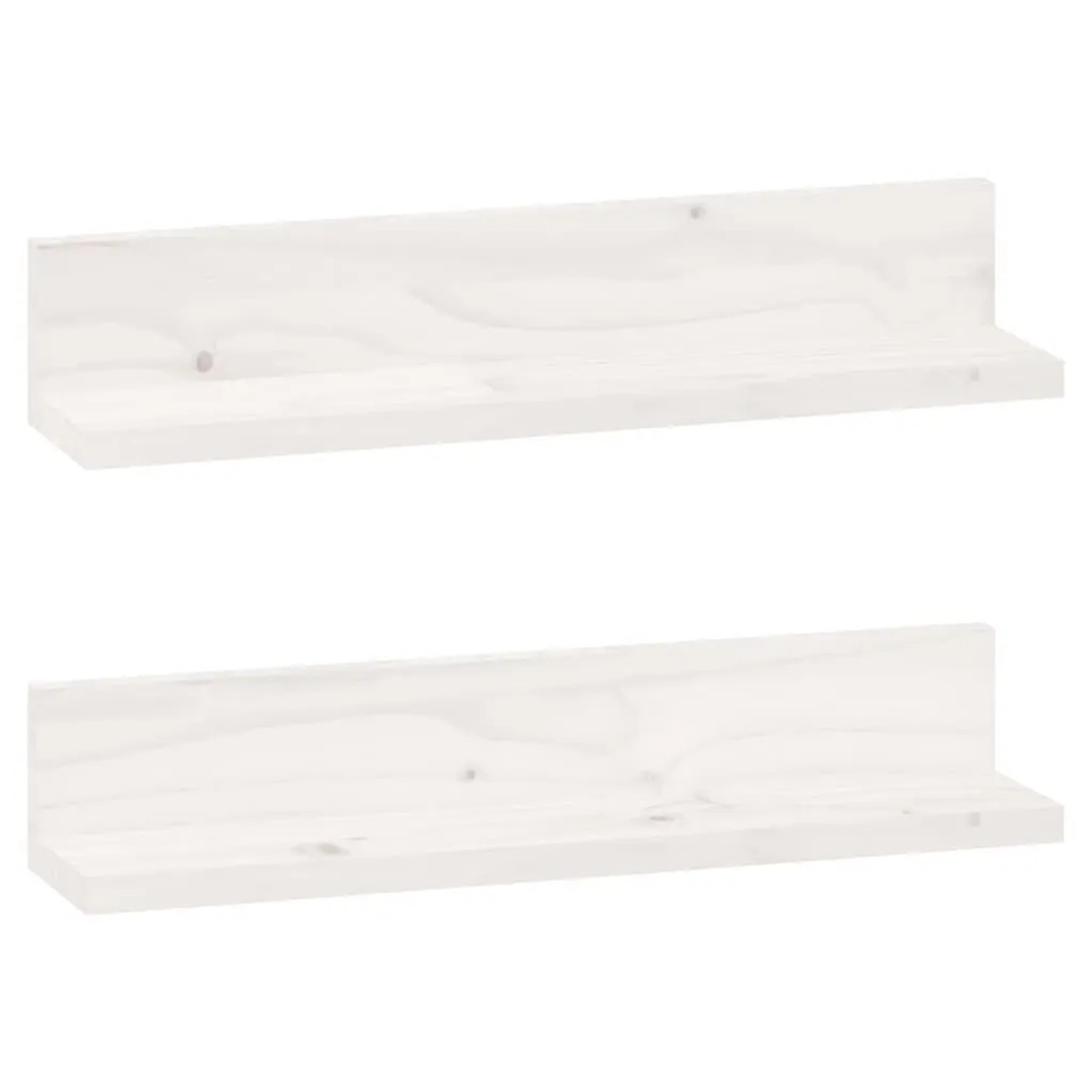 vidaXL Wandregale 2 Stk Weiß 50x11x9 cm Massivholz Kiefer 823600