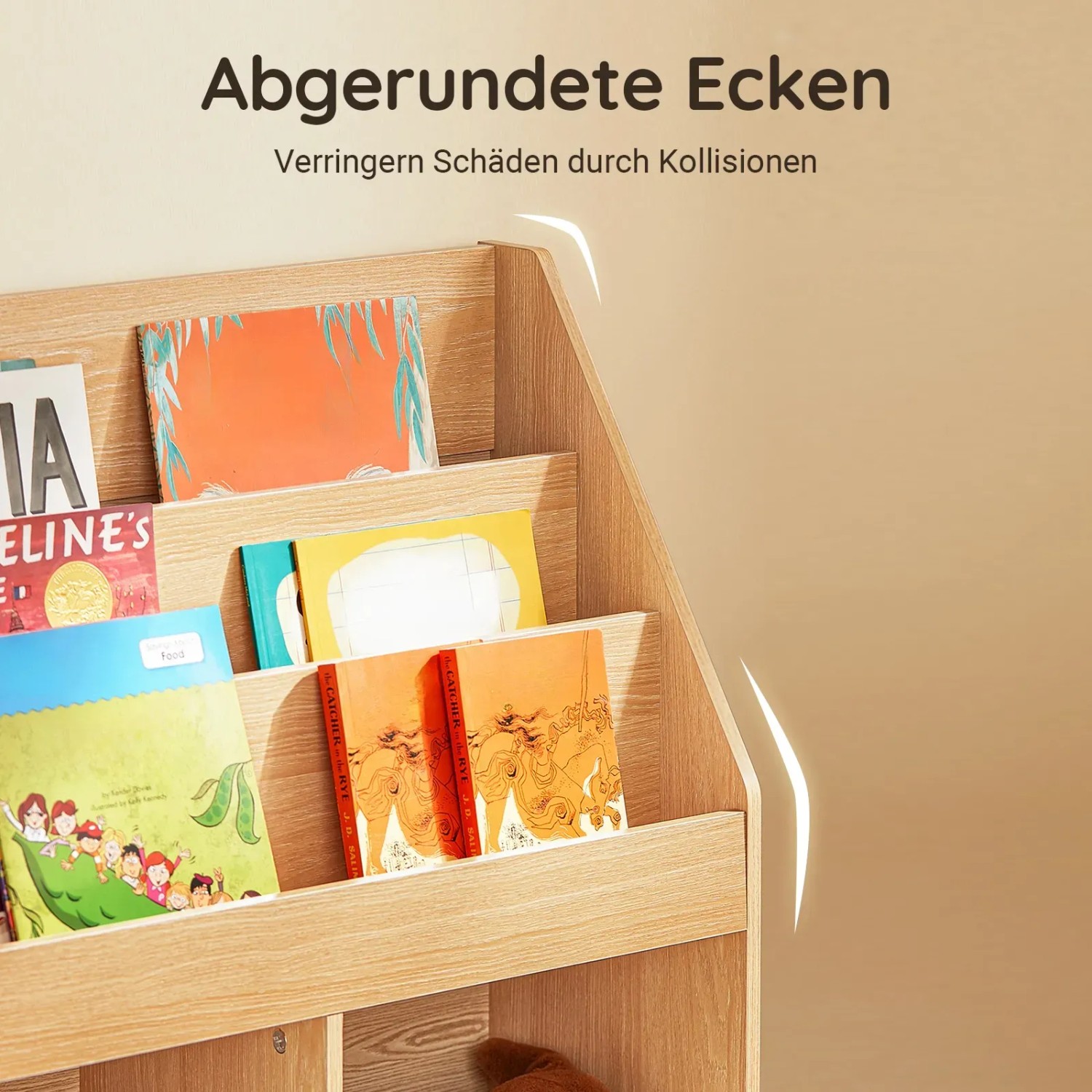 SoBuy Bücherregal Kinderregal mit 3 Ablagefächern und 2 Offenen Fächern KMB01-N_5