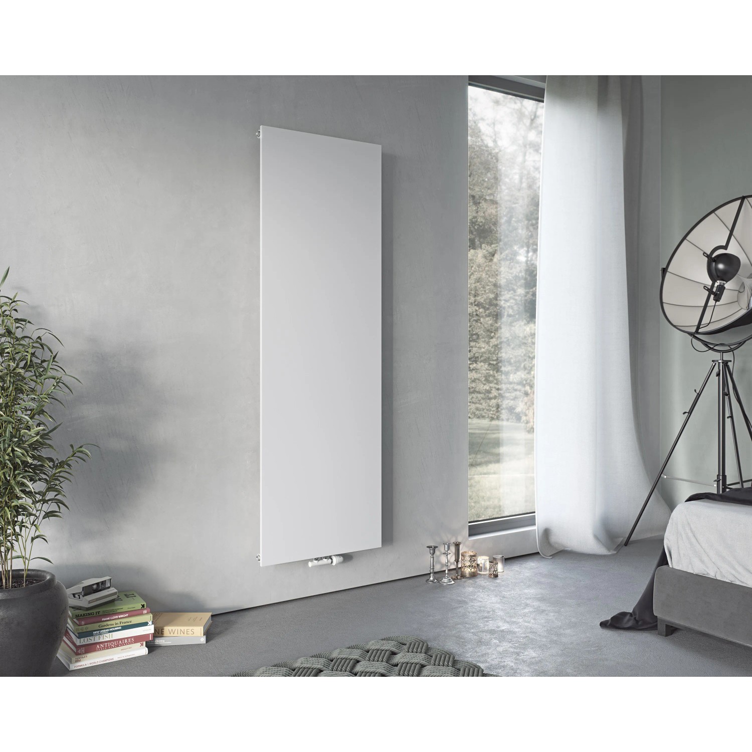 Weißer Ximax Raumheizkörper P1 Plan, 1800x445 mm, 670 Watt, glatte Front. Heizkörper für Wohnräume.