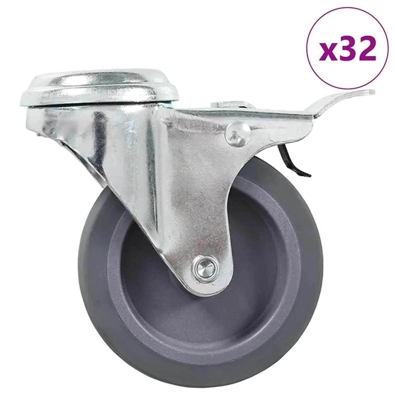 vidaXL 32 Stk Lenkrollen mit Rückenloch 75 mm 277860