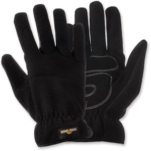 Schwarze Workpower Mechanikerhandschuhe Spartakus, Größe 10, für optimalen Schutz bei der Arbeit.