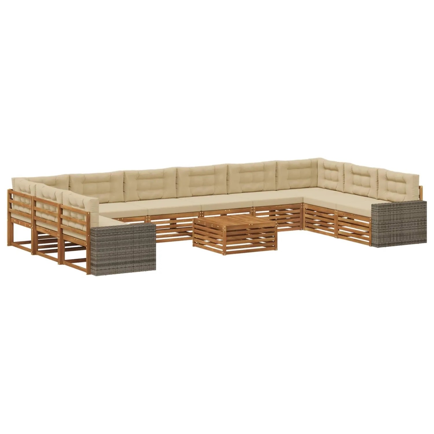 vidaXL Sofagarnituren mit Kissen 11 Stk Massivholz Akazie 3383941