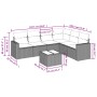 Beige 7-tlg. vidaXL Garten-Sofagarnitur aus Rattan mit Kissen und Tisch.