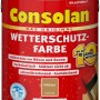 Consolan Wetterschutzfarbe Rehbraun, seidenglänzend, 2,5 l Dose. Wetterfeste Farbe für Holz.