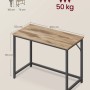 Vasagle Schreibtisch, 100x76x50 cm, braun-schwarz. Kompakter Computertisch mit Stahlrahmen.