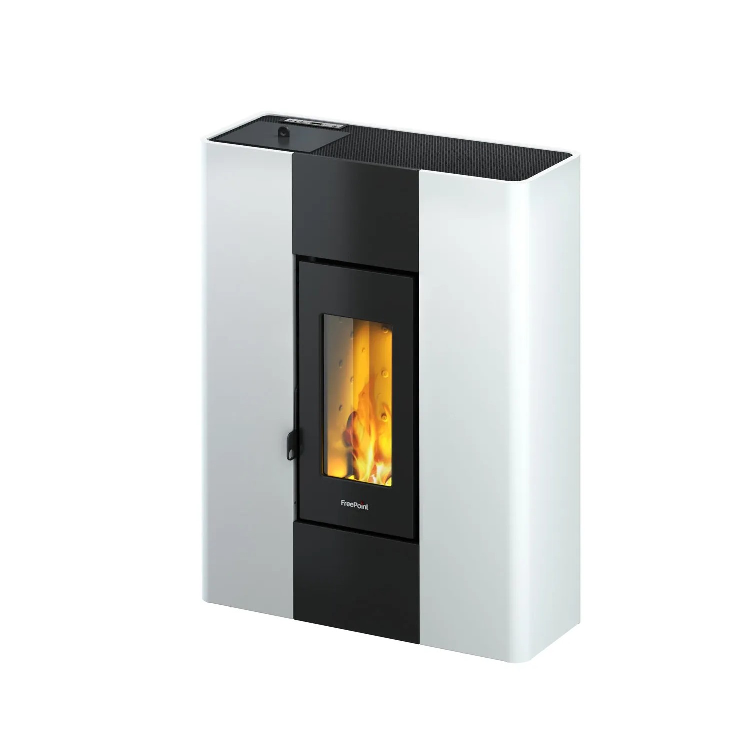 Freepoint Pelletofen Roxy weiß schwarz, weiß, bis 7kW Heizleistung