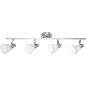 Ledvance LED-Spot, 4-flammig, silberfarben. Deckenleuchte mit vier Strahlern und gebürsteter Nickel-Optik.