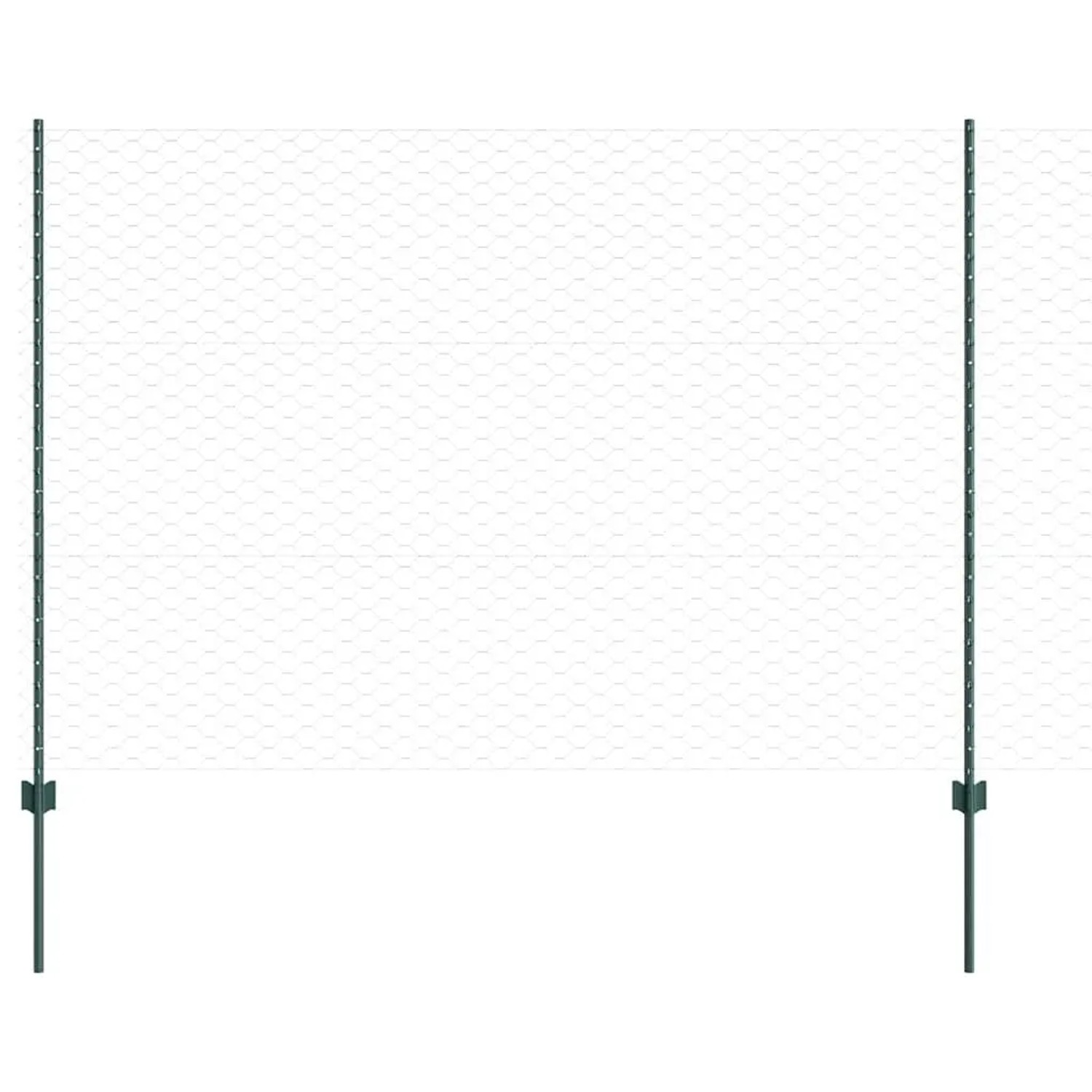 vidaXL Zaun mit Pfosten Grün 1,5 x 25 m Stahl 3336731