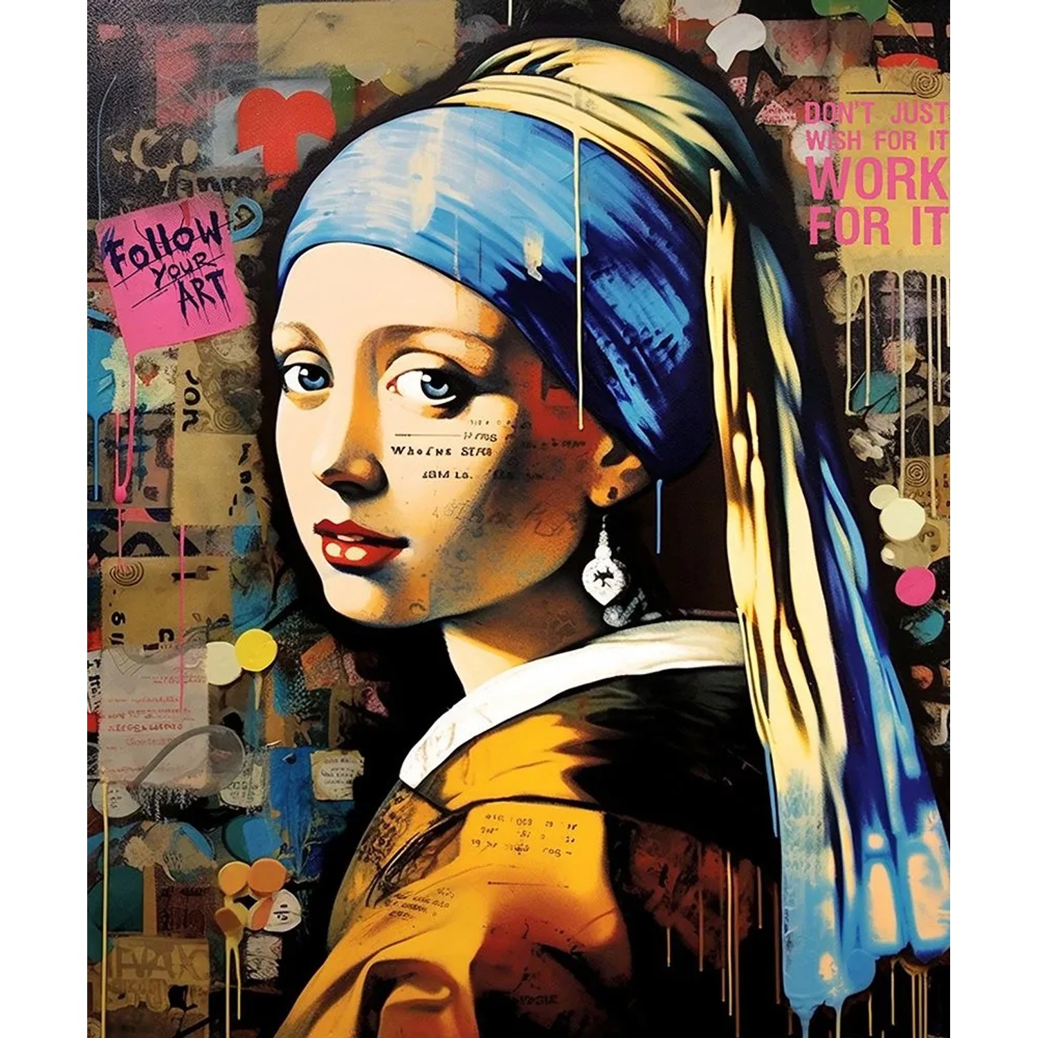 Art Universe Glasbilder Modern Girl With Ear Jewellery 100 x 120 cm