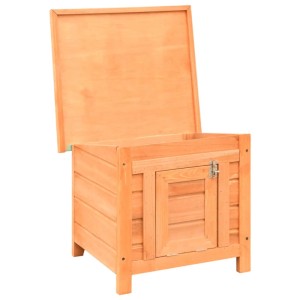 Offenes, braunes vidaXL Katzenhaus aus Kiefernholz, 50x46x43,5 cm.