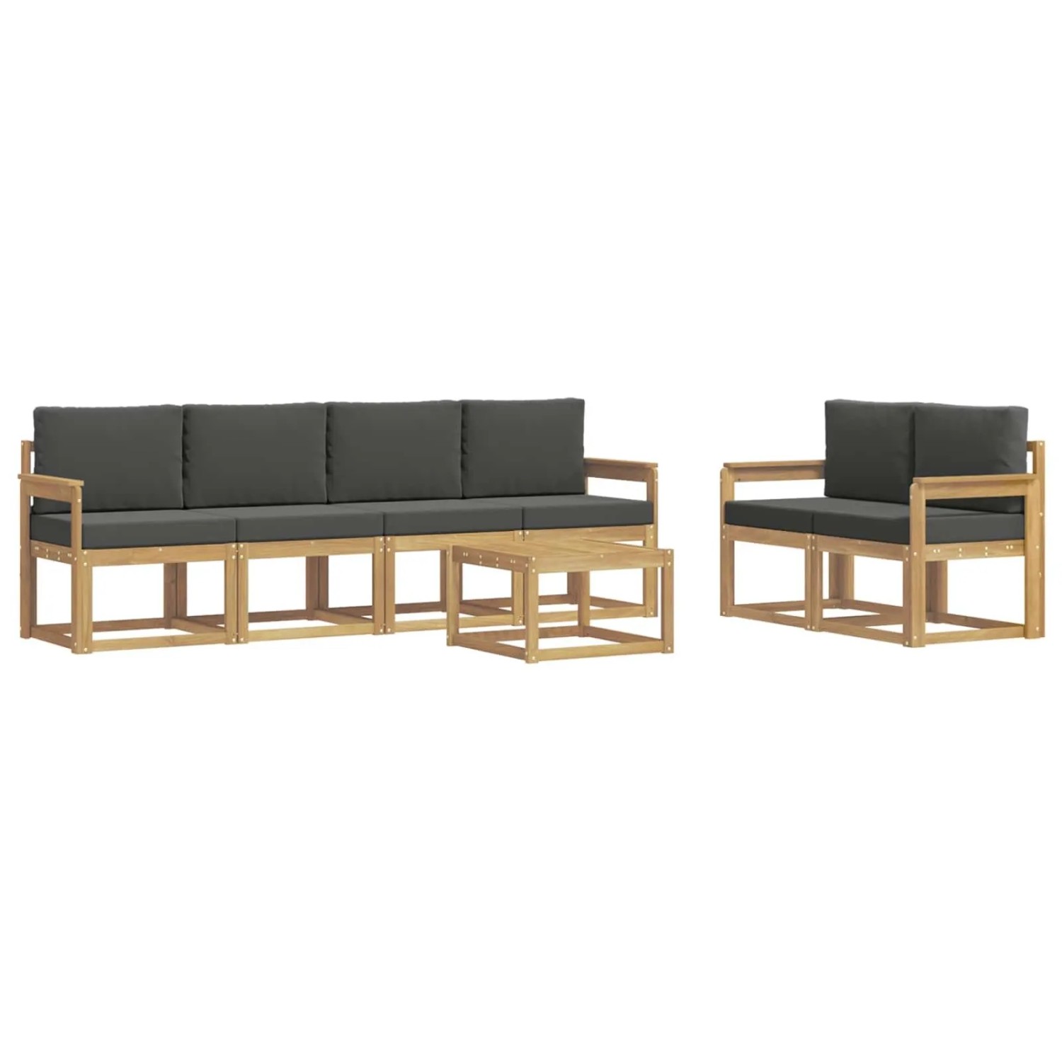 vidaXL Outdoor-Sofagarnitur mit Kissen 7 Stk Weiß und Anthrazit 3387271
