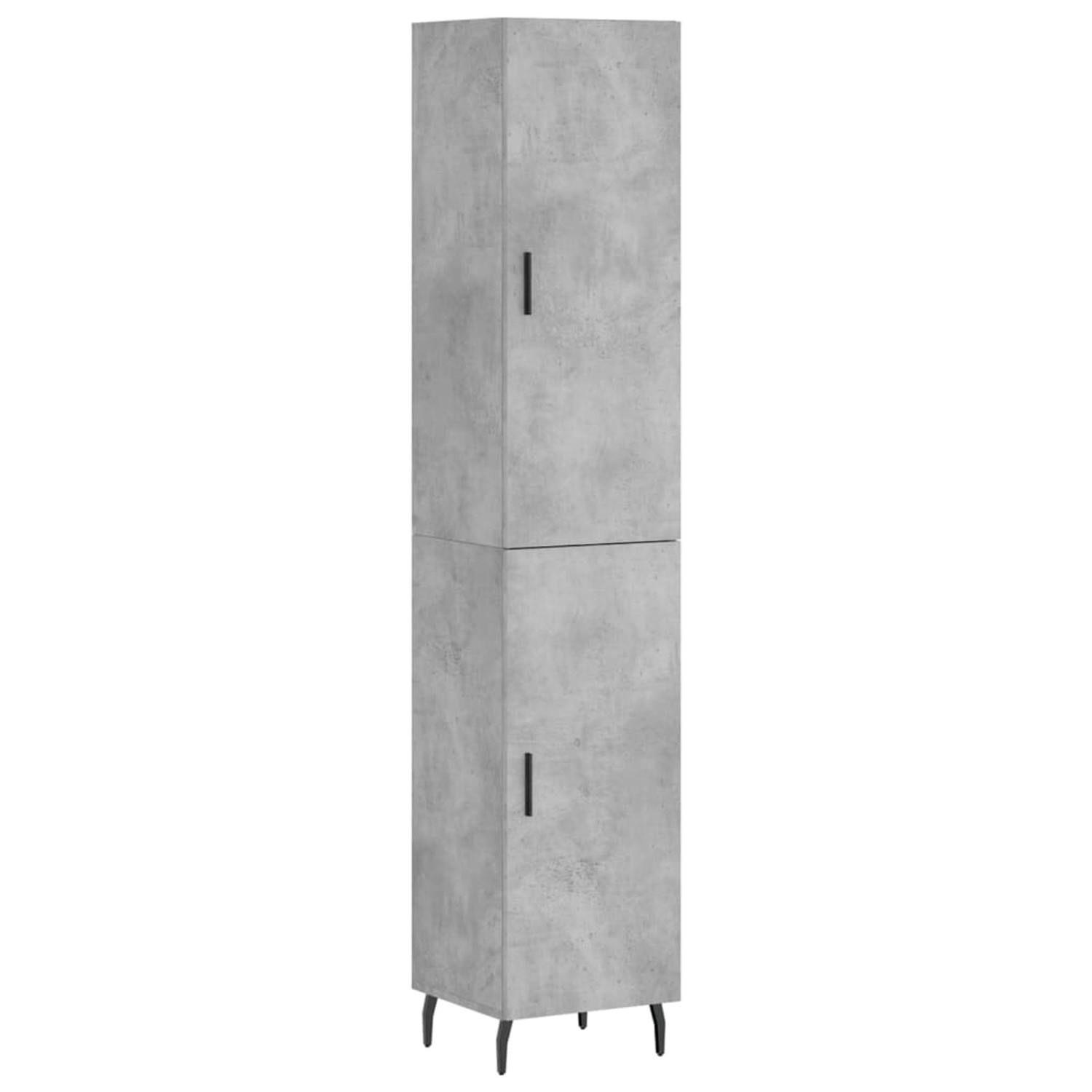 vidaXL Highboard Betongrau 34,5x34x180 cm Holzwerkstoff 3198805