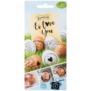 Brauns-Heitmann Eierfarben Banderolen Ei love you, 12 Stück zum Ostereier verzieren.