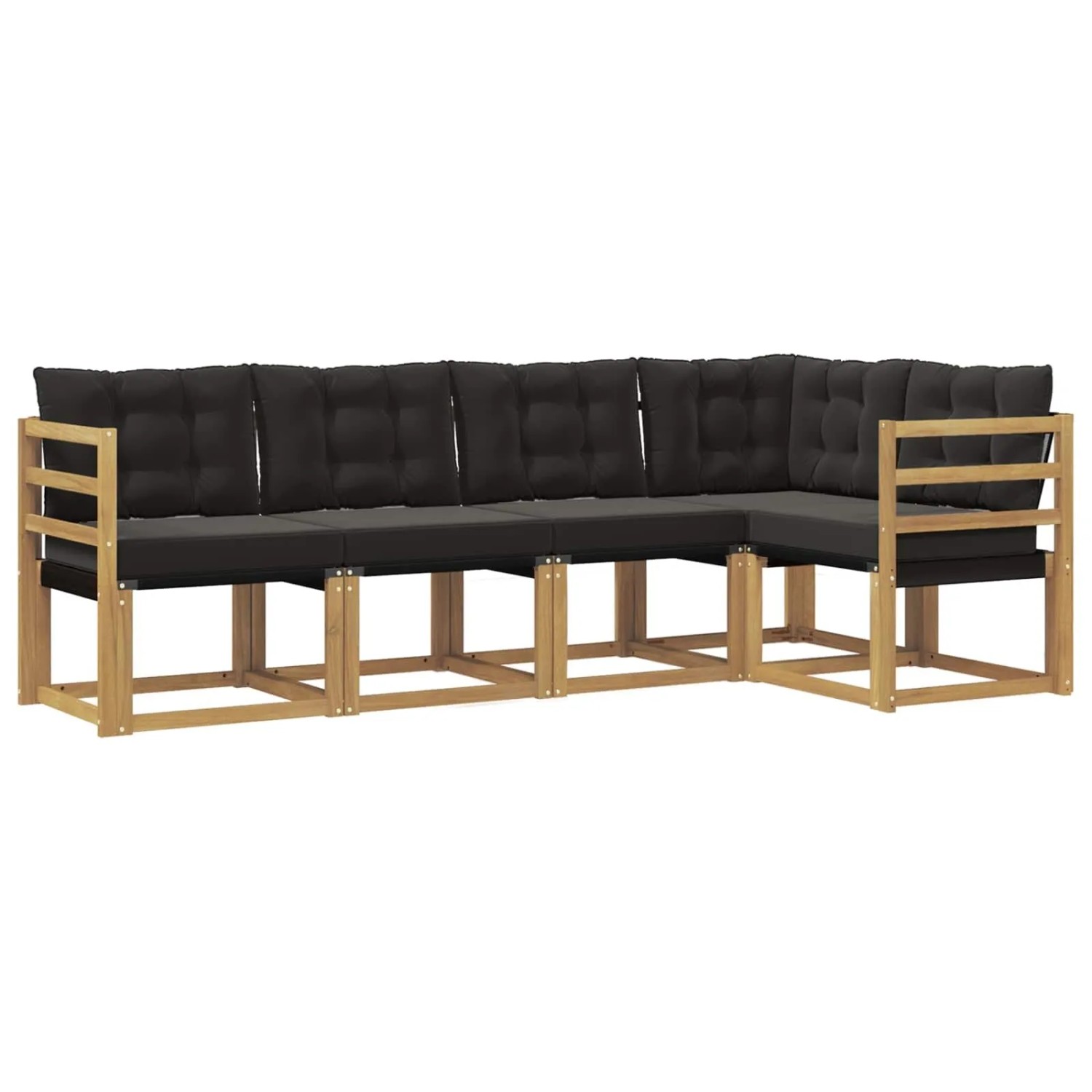 vidaXL Outdoor-Sofagarnitur mit Kissen 5-Tlg Weiß und Schwarz 3389466