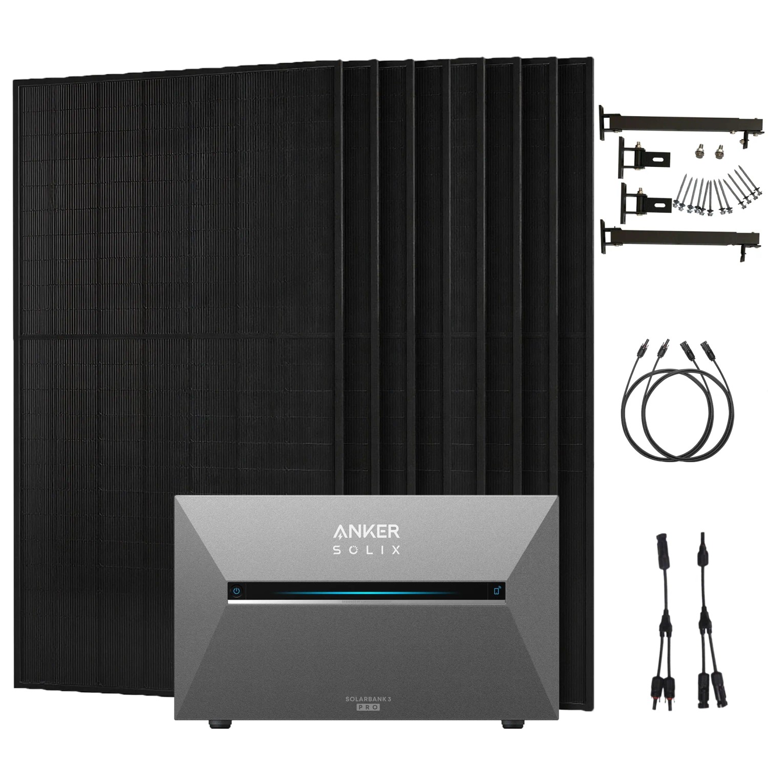 Anker SOLIX 4.000 W Balkonkraftwerk mit Solarbank 3 Pro Mit Halterung für Flachdach