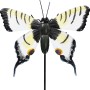 Gartenstecker Schmetterling, 95 cm, hellgelb, aus Metall für Beet und Kübel.
