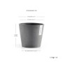 Ecopots Amsterdam Pflanztopf, Ø 20 cm, grau. Ideal für Innen- & Außenbereich.