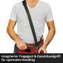 Einhell Akku-Laubsauger Venturro mit Tragegurt und Zusatzhandgriff für komfortable Bedienung.