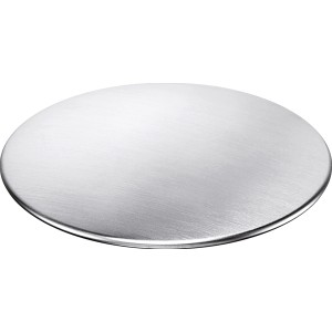 Pyramis Designabdeckung für 92 mm Siebkorbventil aus Edelstahl.