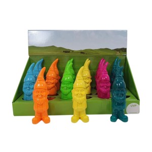 Bunte Zwerg Gartenfiguren, 18 cm, farblich sortiert. Dekorative Gartendekoration.