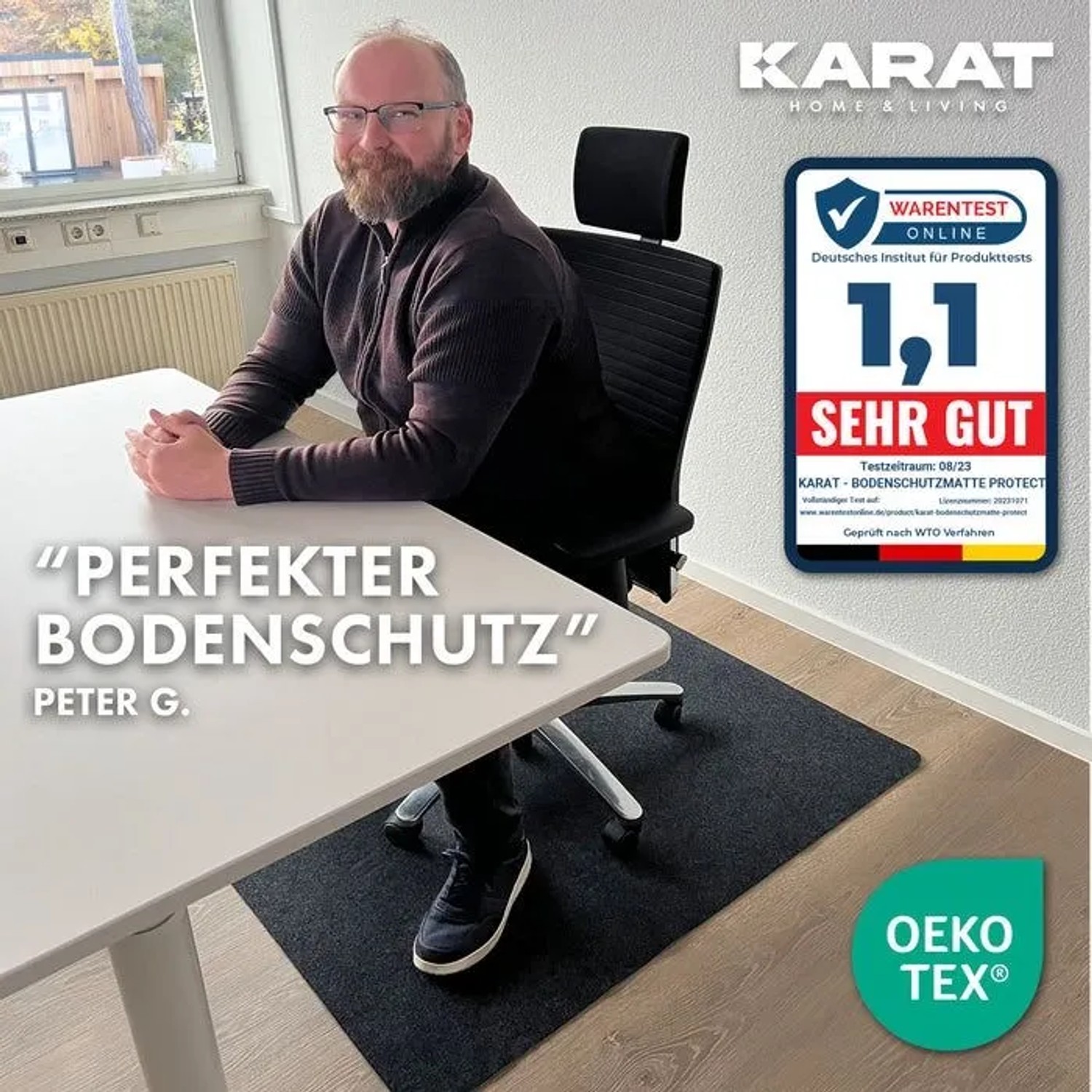 Floordirekt Bodenschutzmatte Viking Polyester Rutschhemmend Dunkelgrau 100 x 120 cm_8