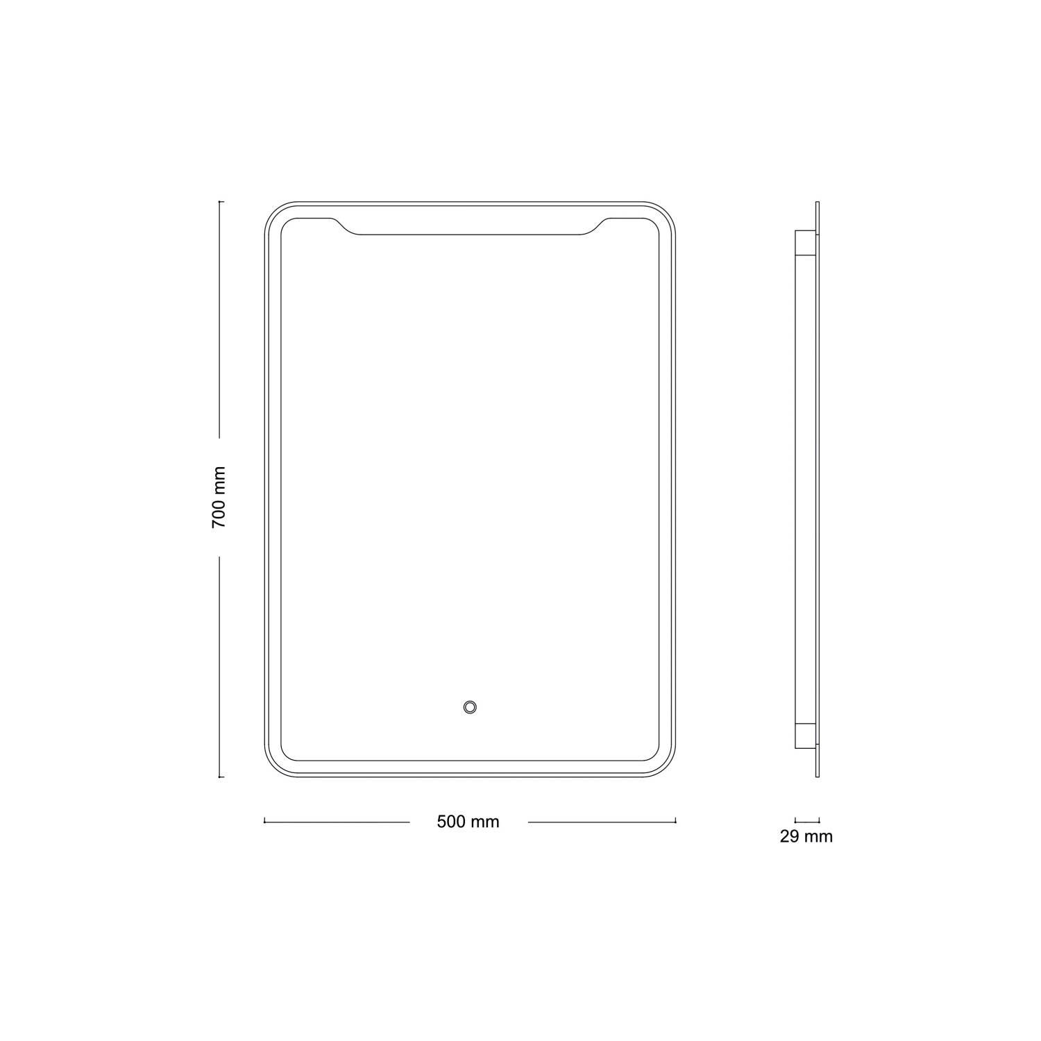 Kristall-Form Lichtspiegel Sorrent LED 50 cm x 70 cm Rechteckig_2