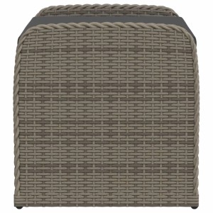 Graue vidaXL Gartenbank mit Stauraum und Kissen, aus Poly Rattan, Ansicht von oben.