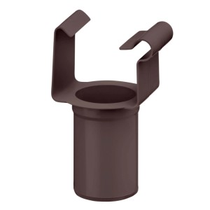 Dunkelbrauner Inefa PVC Einhangstutzen DN 50/NW 68 für Kastenrinne. Kunststoff-Ablaufstutzen Dachentwässerung.