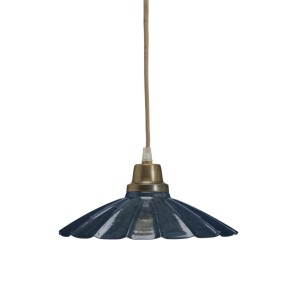 PR Home Ester Pendelleuchte, kleine Lampe in Blau mit Textilkabel für Lampen & Leuchten.