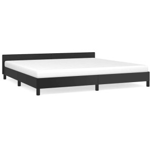 Schwarzes vidaXL Bettgestell (200x200 cm) mit Kopfteil, ohne Matratze.