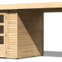 Karibu Express Gartenhaus Speedy B Set mit Schleppdach, naturbelassen.