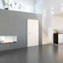 Weiße Zimmertür Straight Line mit horizontalen Linien, Türanschlag links, 73,5x211 cm.