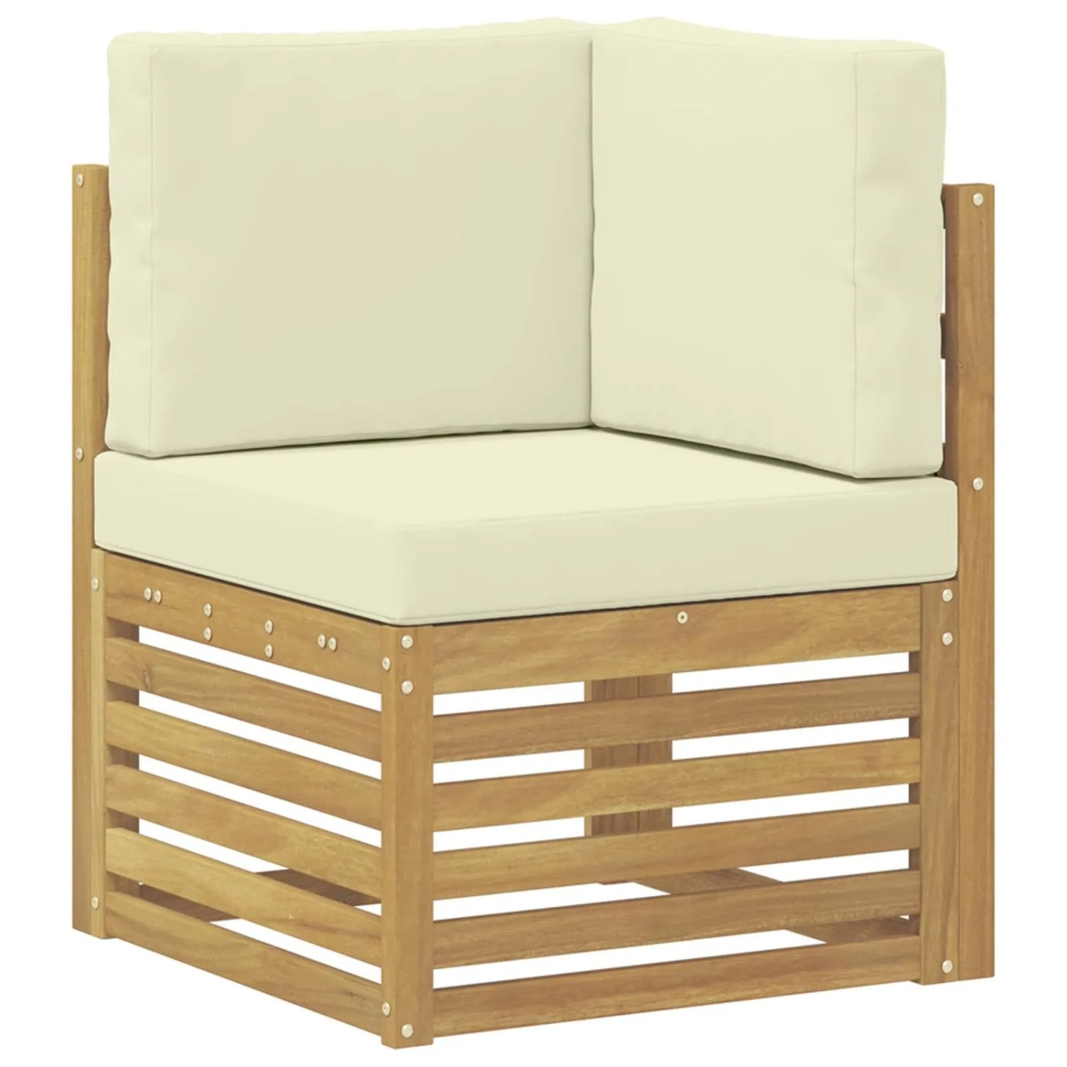 vidaXL Outdoor Ecksofa Massivholz Akazie Weiß 901504