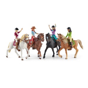 Schleich Horse Club Spielfiguren: Hannah & Cayenne mit Quarter-Horse Wallach, detailgetreu und handbemalt.