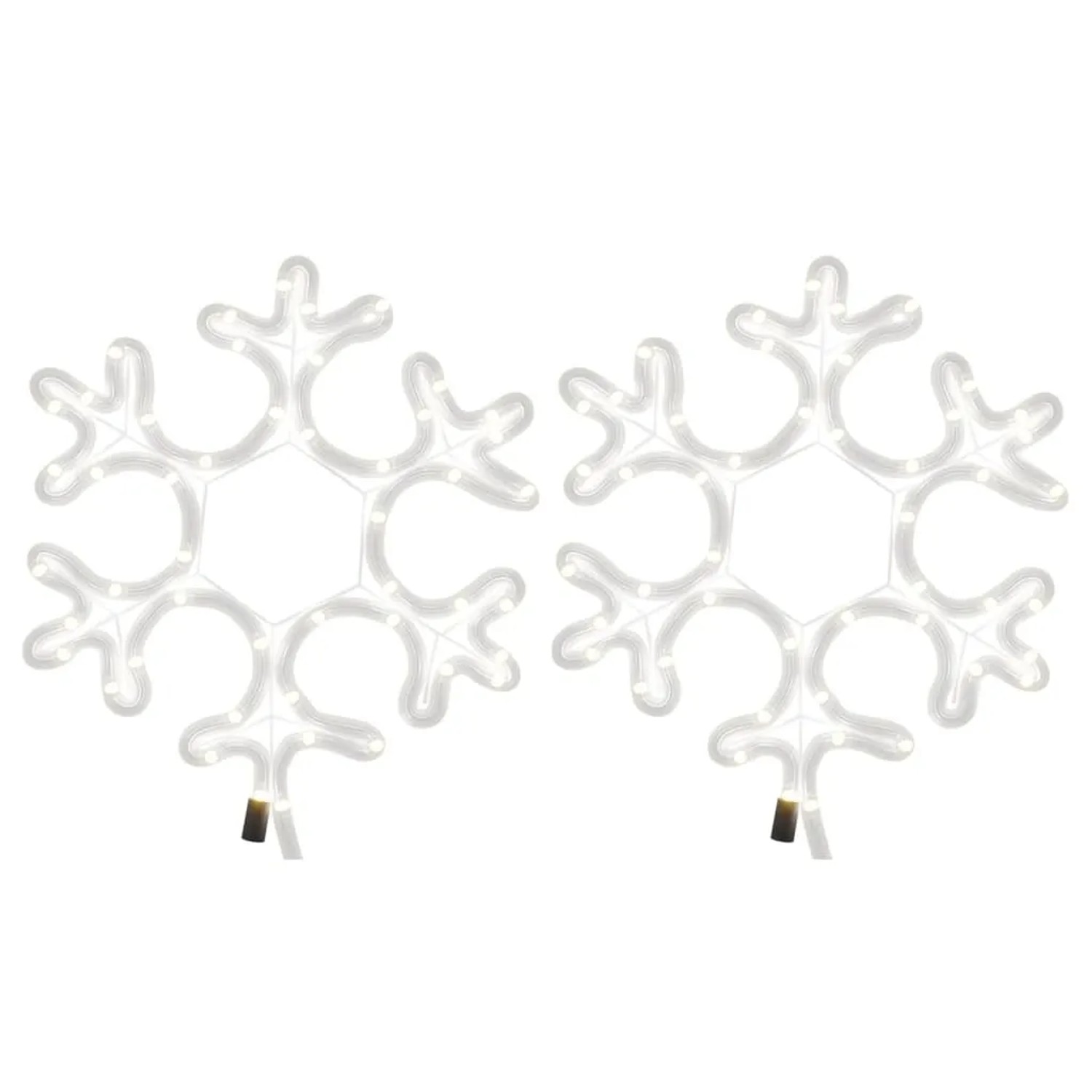 vidaXL LED-Schneeflocken 2 Stk Warmweiß 27x27 cm 3154285