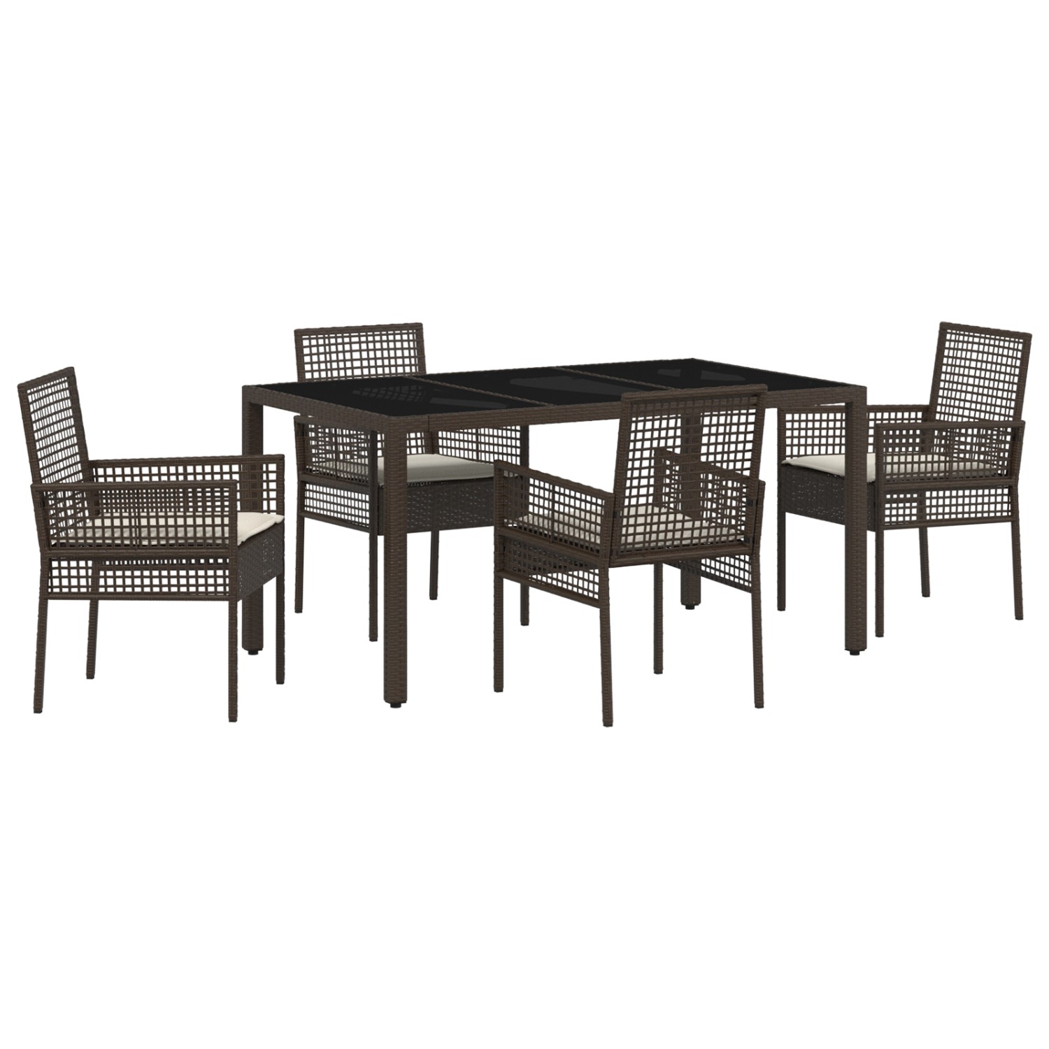 vidaXL Garten Essgruppe 5-Tlg Braun Poly Rattan 3334865 günstig online kaufen