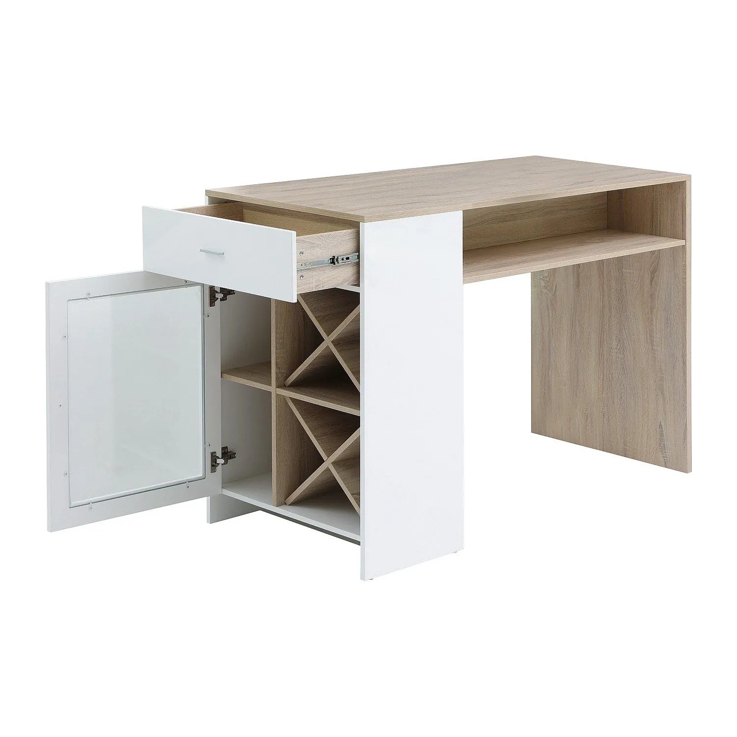 Vente-unique Barmöbel Niraya Naturfarben Hell  Weiß 150 cm_4