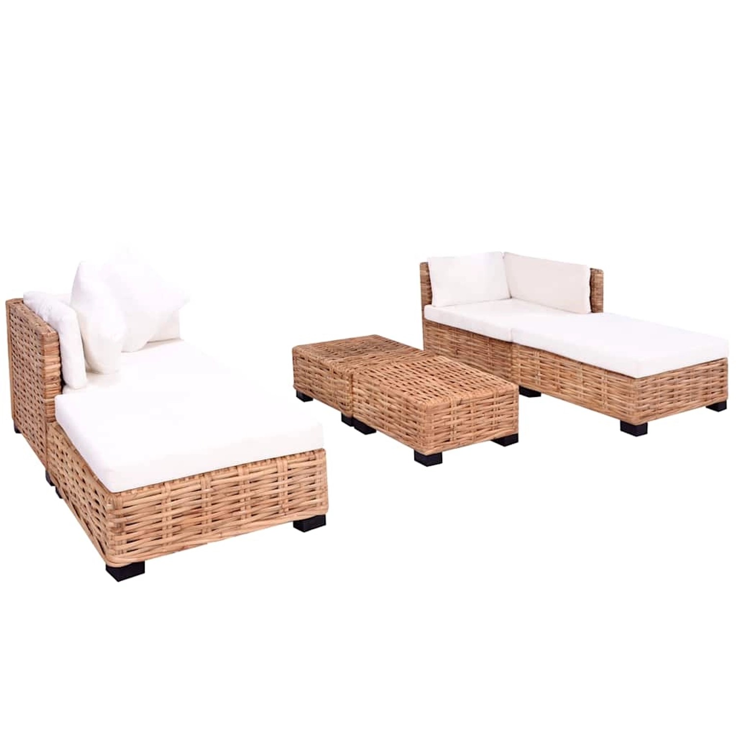 vidaXL Sofagarnitur 16-Tlg Natürliches Rattan 244625