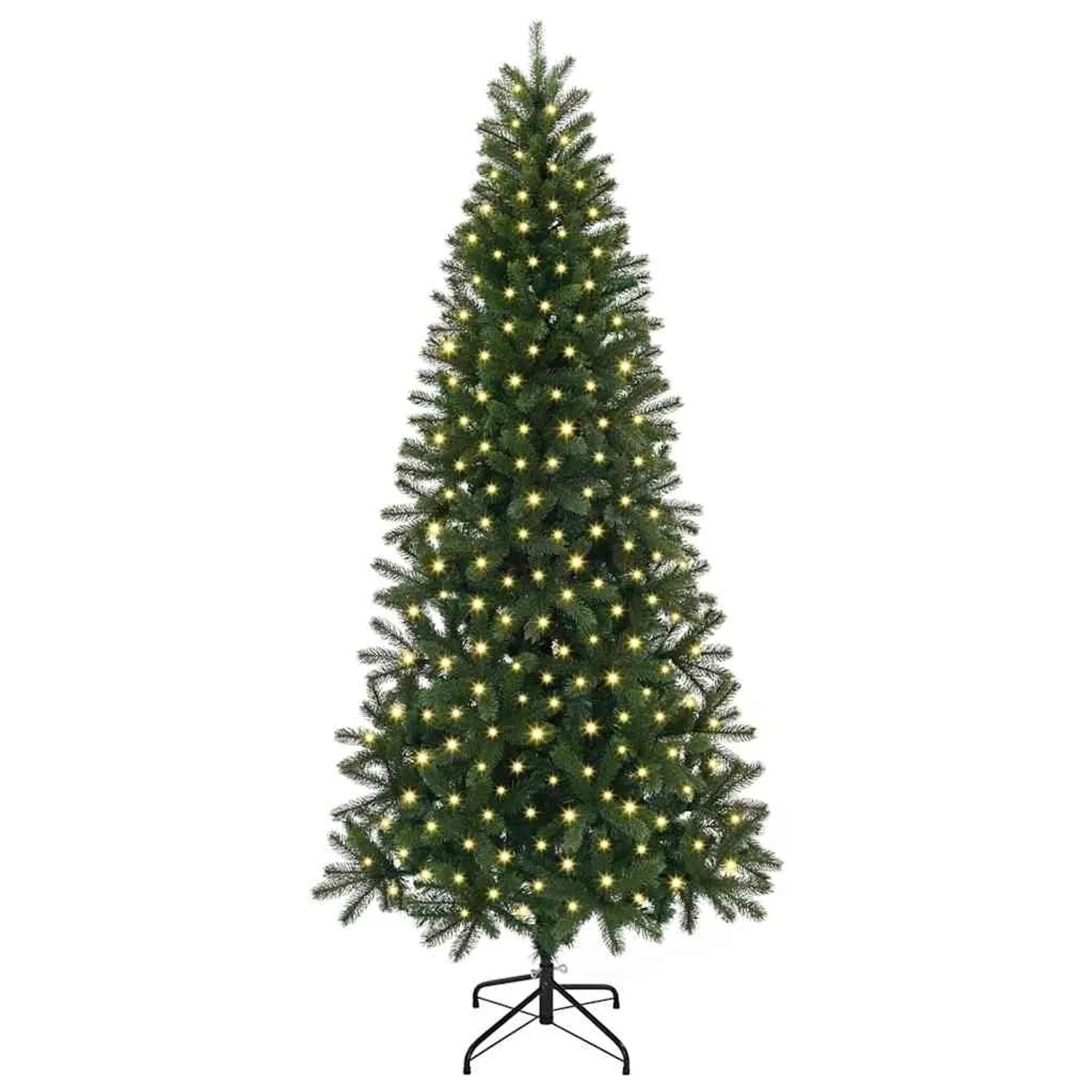 vidaXL Künstlicher Weihnachtsbaum mit 300 LEDs Grün 210 cm PE und PVC 3397363