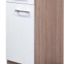 Flex-Well Unterschrank Florida, 30 cm, Weiß und Sonoma Eiche, mit Schublade und Tür.