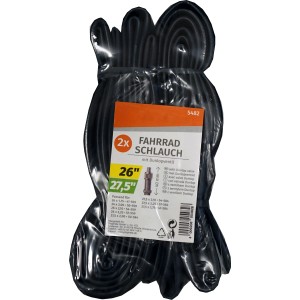 2er Set Prophete Fahrradschläuche für 26/27,5 Zoll Reifen mit Dunlopventil.